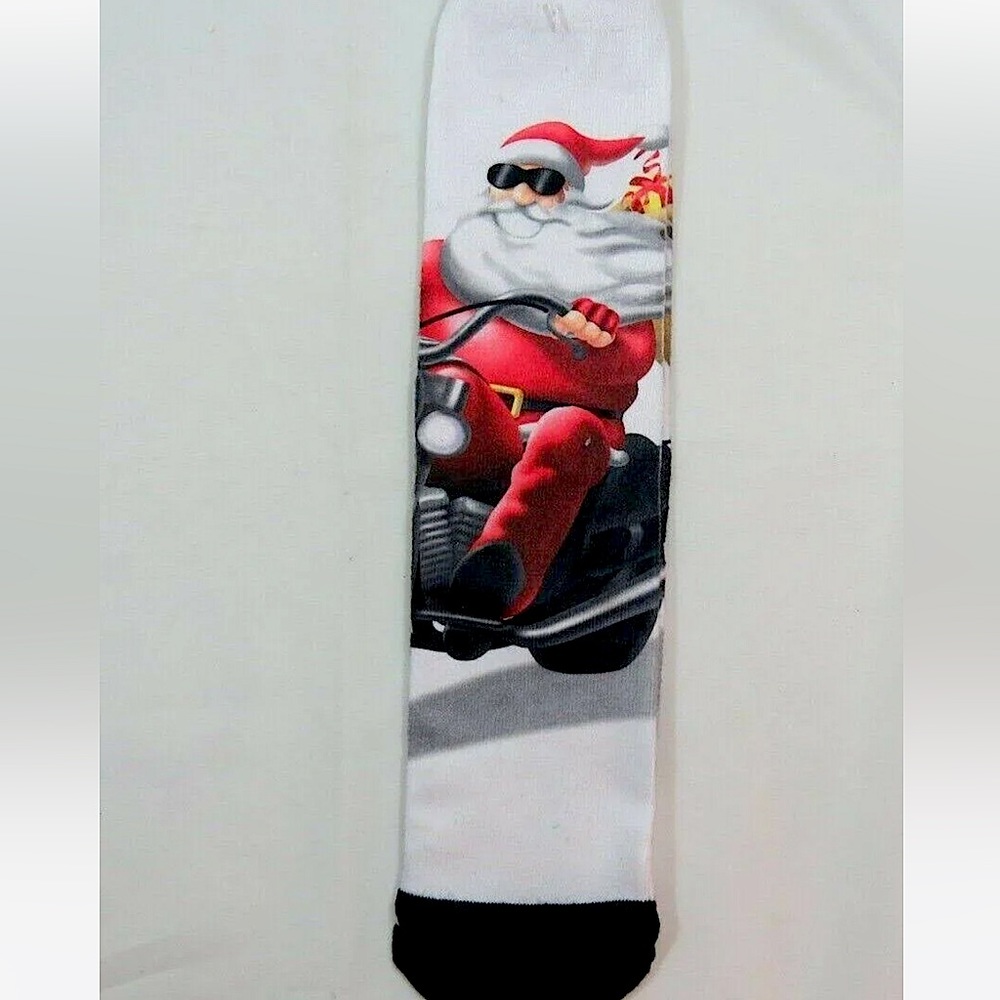 Santa Claus motorcycle biker socks